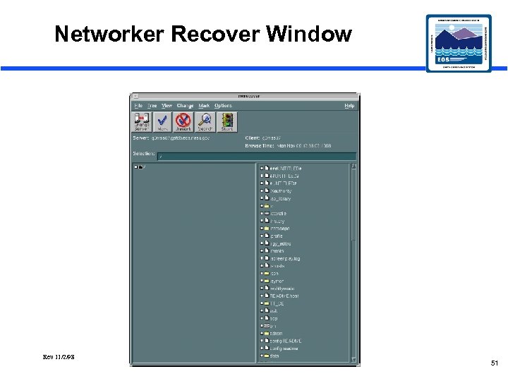 Networker Recover Window Rev 11/2/98 51 