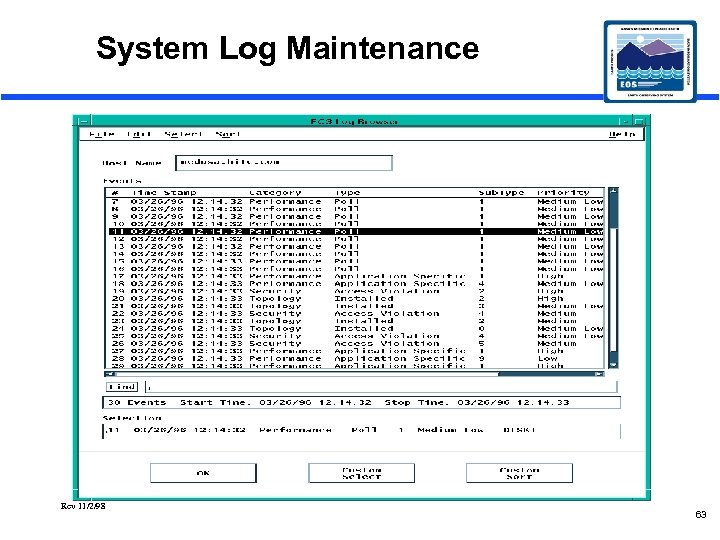 System Log Maintenance Rev 11/2/98 63 