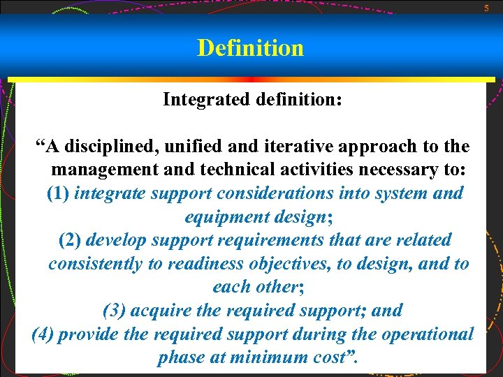 5 Definition Integrated definition: “A disciplined, unified and iterative approach to the management and