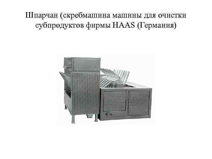 Шпарчан (скребмашина машины для очистки субпродуктов фирмы HAAS (Германия) 