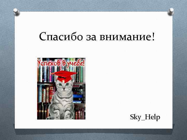 Спасибо за внимание! Sky_Help 