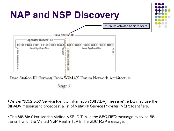 NAP and NSP Discovery “ 1” to indicate one or more NSPs • As