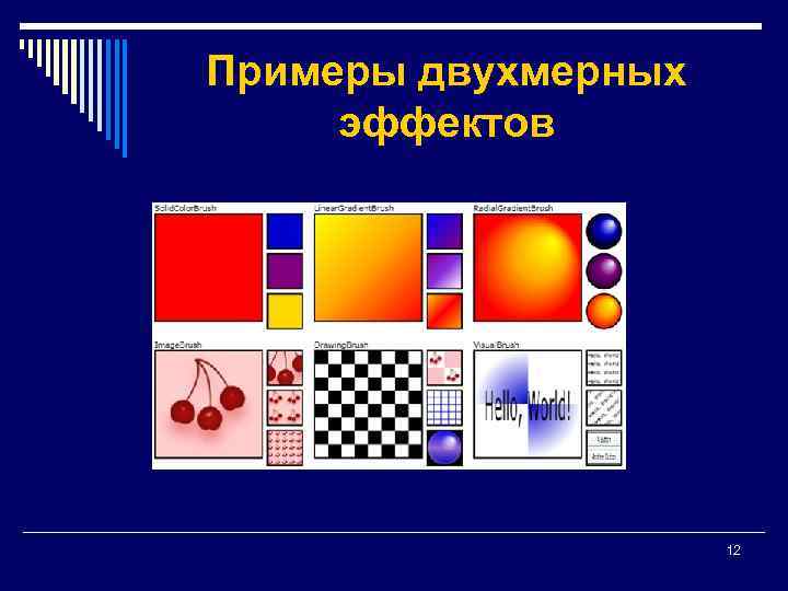 Примеры двухмерных эффектов 12 