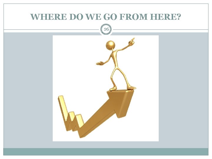 WHERE DO WE GO FROM HERE? 26 