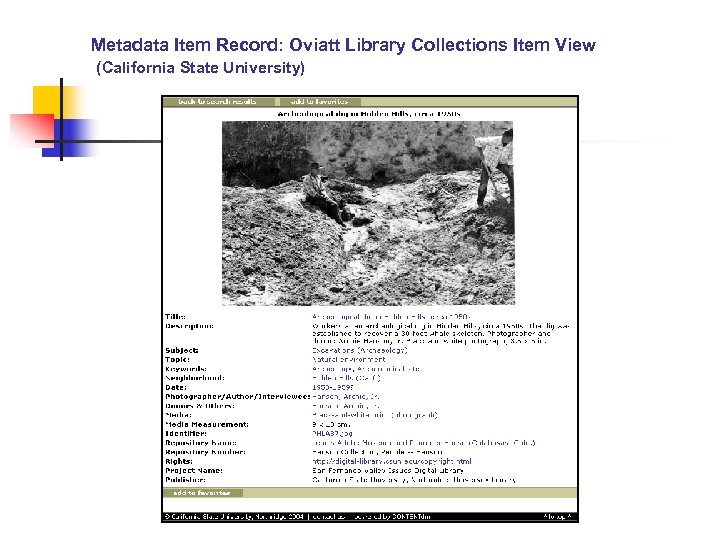 Metadata Item Record: Oviatt Library Collections Item View (California State University) 