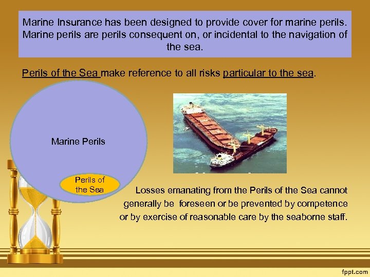 Marine Insurance has been designed to provide cover for marine perils. Marine perils are