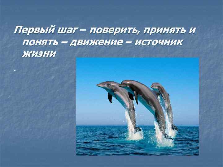 Первый шаг – поверить, принять и понять – движение – источник жизни. 