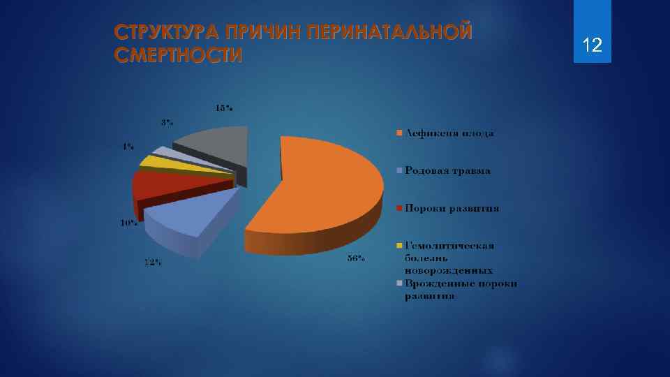 СТРУКТУРА ПРИЧИН ПЕРИНАТАЛЬНОЙ СМЕРТНОСТИ 12 