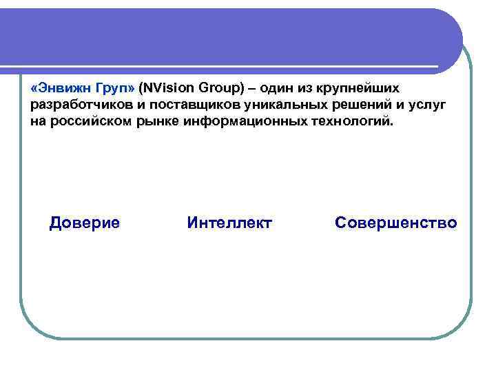  «Энвижн Груп» (NVision Group) – один из крупнейших разработчиков и поставщиков уникальных решений