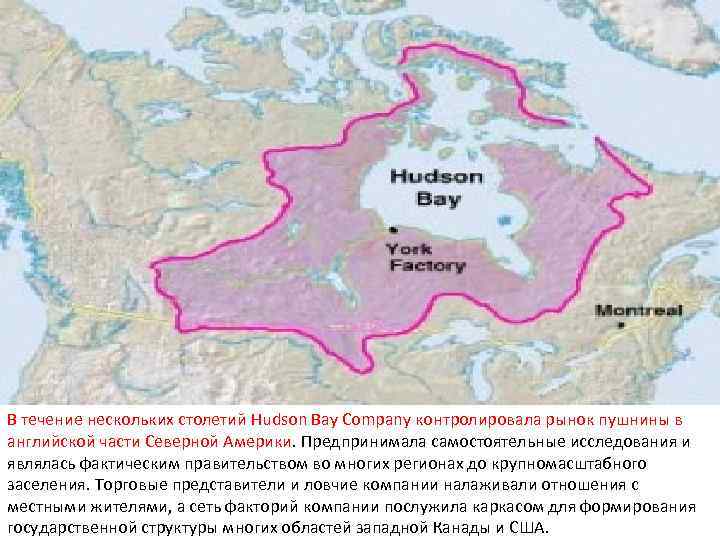 В течение нескольких столетий Hudson Bay Company контролировала рынок пушнины в английской части Северной
