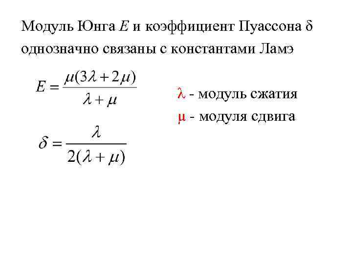 Модуль юнга материалов