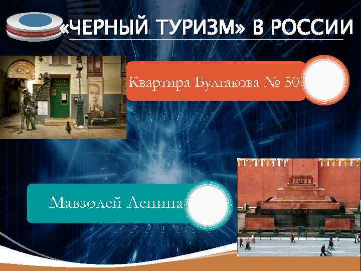 LOGO «ЧЕРНЫЙ ТУРИЗМ» В РОССИИ Квартира Булгакова № 50 Мавзолей Ленина 