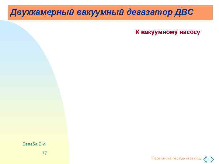 Двухкамерный вакуумный дегазатор ДВС К вакуумному насосу Балаба В. И. 77 Перейти на первую