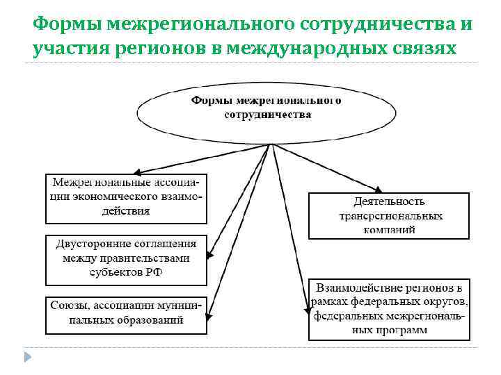 Формы межрегионального сотрудничества и участия регионов в международных связях 