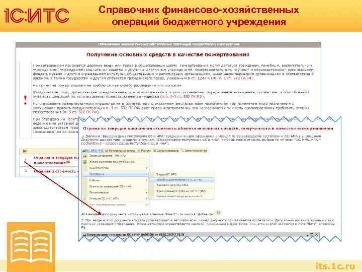 Справочник финансово-хозяйственных операций бюджетного учреждения 