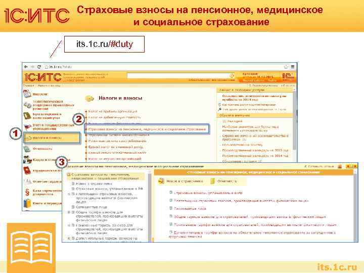 Страховые взносы на пенсионное, медицинское и социальное страхование its. 1 c. ru/#duty 2 1