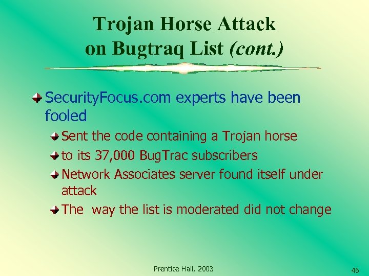 Trojan Horse Attack on Bugtraq List (cont. ) Security. Focus. com experts have been