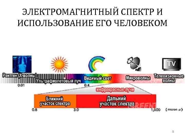ЭЛЕКТРОМАГНИТНЫЙ СПЕКТР И ИСПОЛЬЗОВАНИЕ ЕГО ЧЕЛОВЕКОМ 5 