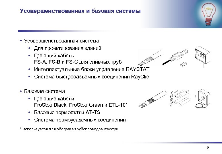 Усовершенствованная и базовая системы • Усовершенствованная система • Для проектирования зданий • Греющий кабель