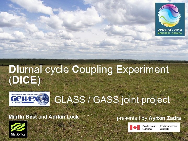 DIurnal cycle Coupling Experiment (DICE) GLASS / GASS joint project Martin Best and Adrian