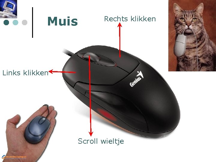 Muis Rechts klikken Links klikken Scroll wieltje 