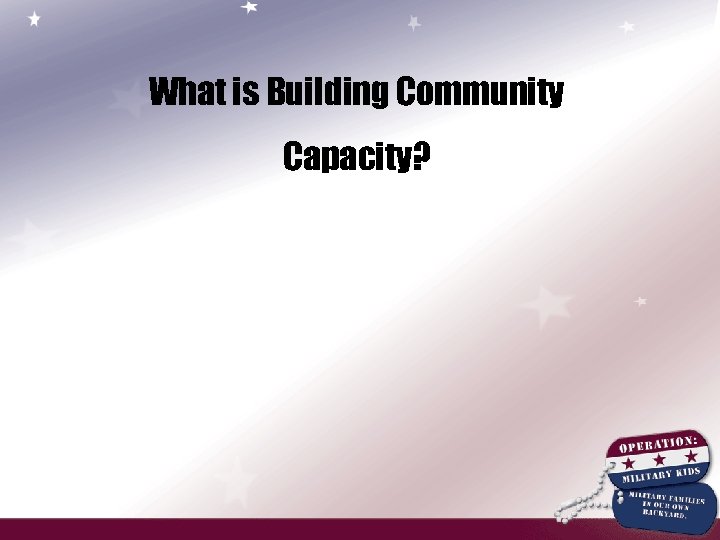 What is Building Community Capacity? 