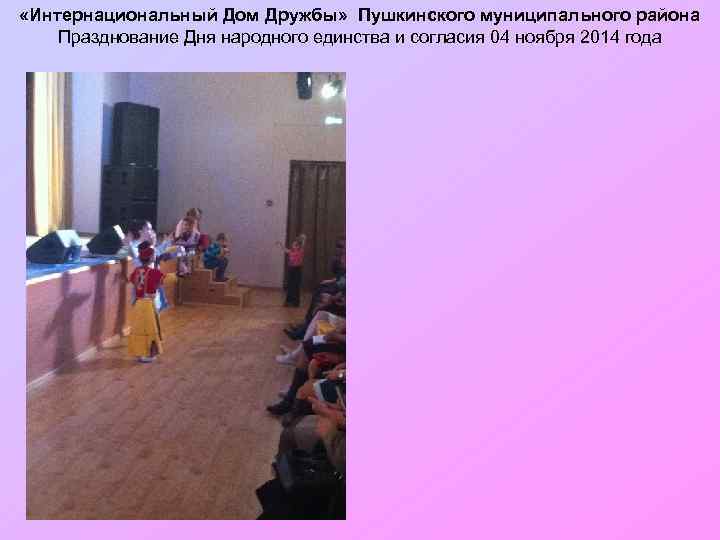  «Интернациональный Дом Дружбы» Пушкинского муниципального района Празднование Дня народного единства и согласия 04