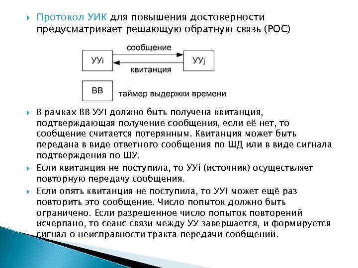  Протокол УИК для повышения достоверности предусматривает решающую обратную связь (РОС) В рамках ВВ