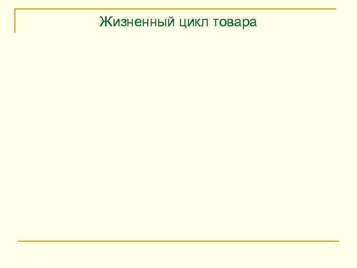 Жизненный цикл товара 