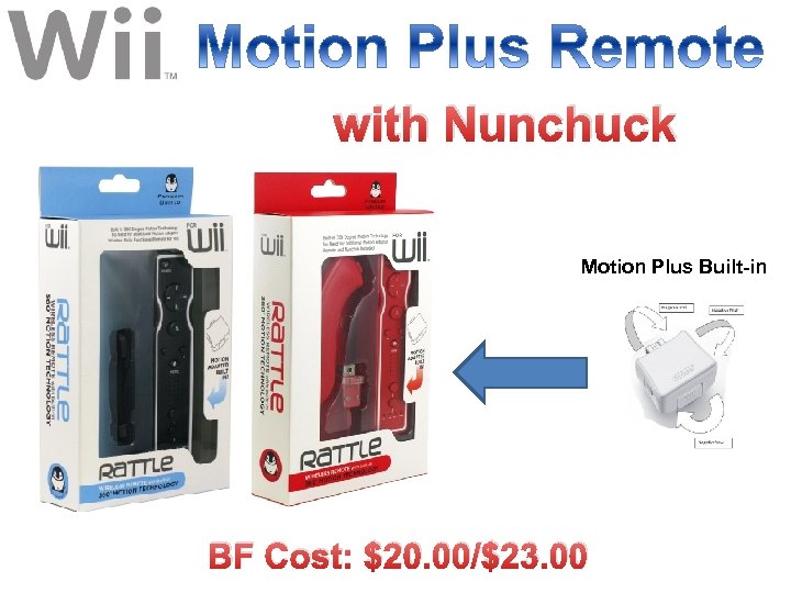 with Nunchuck Motion Plus Built-in BF Cost: $20. 00/$23. 00 