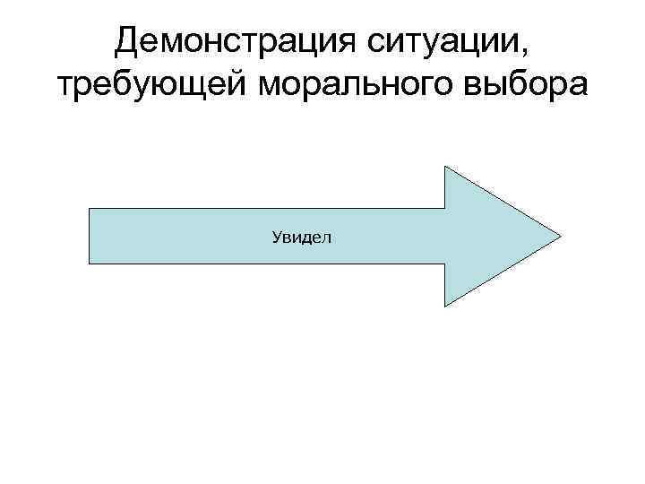 Демонстрация ситуации, требующей морального выбора Увидел 