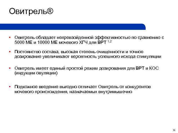 Oвитрель® • Oвитрель oбладает непревзойденной эффективностью по сравнению с 5000 МЕ и 10000 МЕ