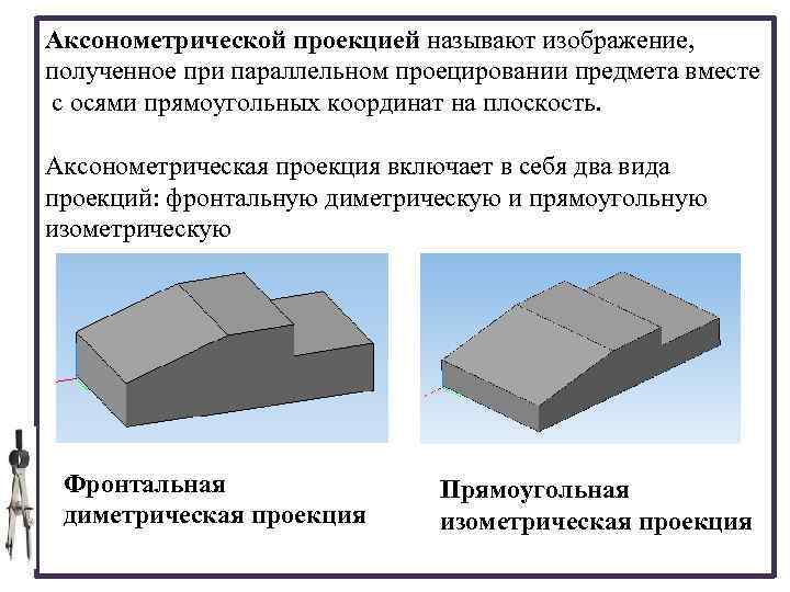 Аксонометрическое изображение это изображение проекций предмета на