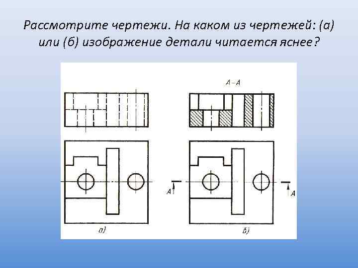 Презентация по теме разрезы по черчению