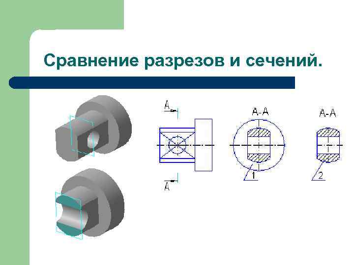 Сравнение разрезов и сечений. 