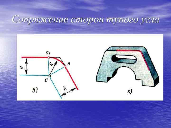 Сопряжение сторон тупого угла 