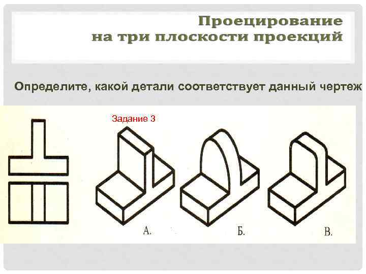 Определите, какой детали соответствует данный чертеж Задание 3 