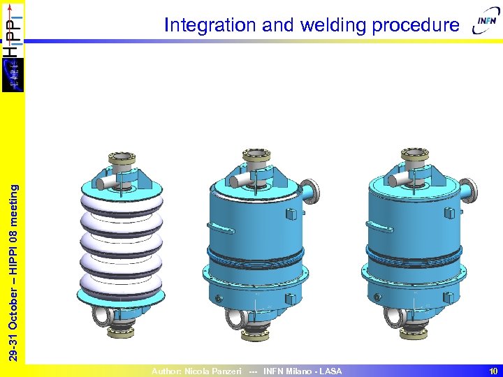 29 -31 October – HIPPI 08 meeting Integration and welding procedure Author: Nicola Panzeri
