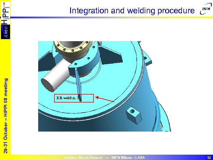 29 -31 October – HIPPI 08 meeting Integration and welding procedure EB weld n.