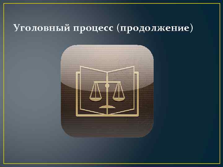Уголовный процесс (продолжение) 