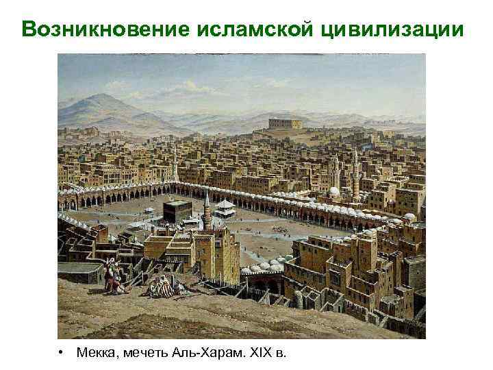 Возникновение исламской цивилизации • Мекка, мечеть Аль-Харам. XIX в. 