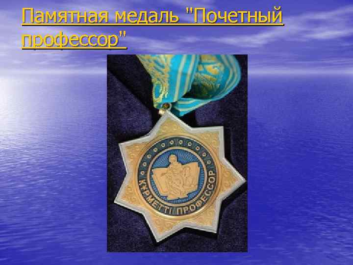 Памятная медаль "Почетный профессор" 