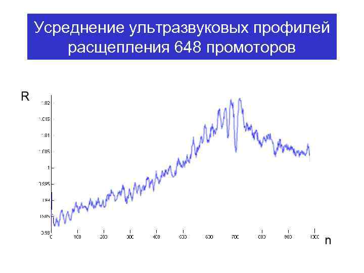 Усреднение ультразвуковых профилей расщепления 648 промоторов 