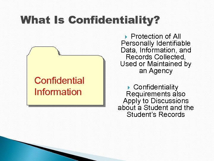 What Is Confidentiality? Protection of All Personally Identifiable Data, Information, and Records Collected, Used
