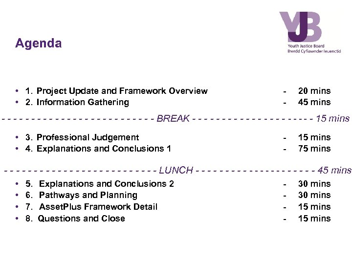 Agenda • 1. Project Update and Framework Overview • 2. Information Gathering - 20