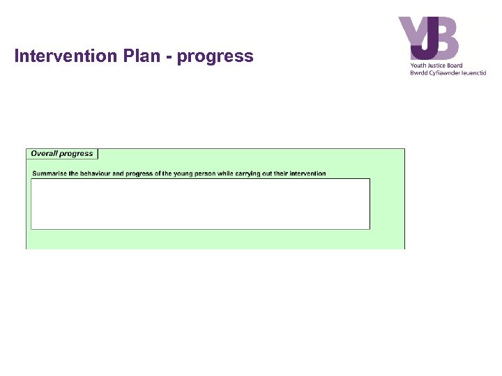 Intervention Plan - progress 