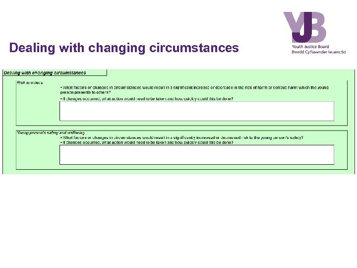 Dealing with changing circumstances 