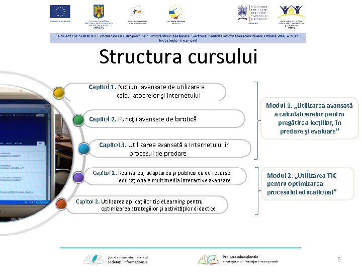 Structura cursului Capitol 1. Noţiuni avansate de utilizare a calculatoarelor şi Internetului Capitol 2.