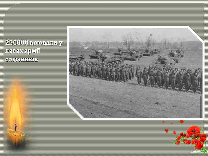 250000 воювали у лавах армії союзників 