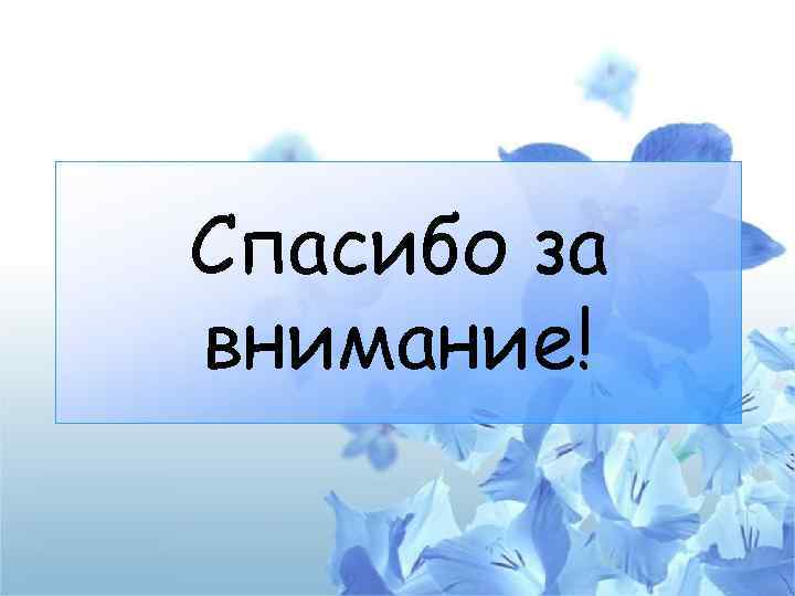 Спасибо за внимание! 